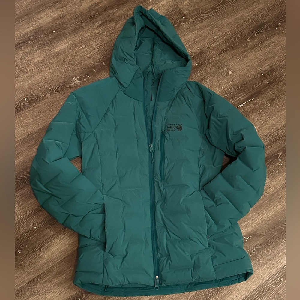 Mountain Hardwear Teal Hooded Puffer Jacket